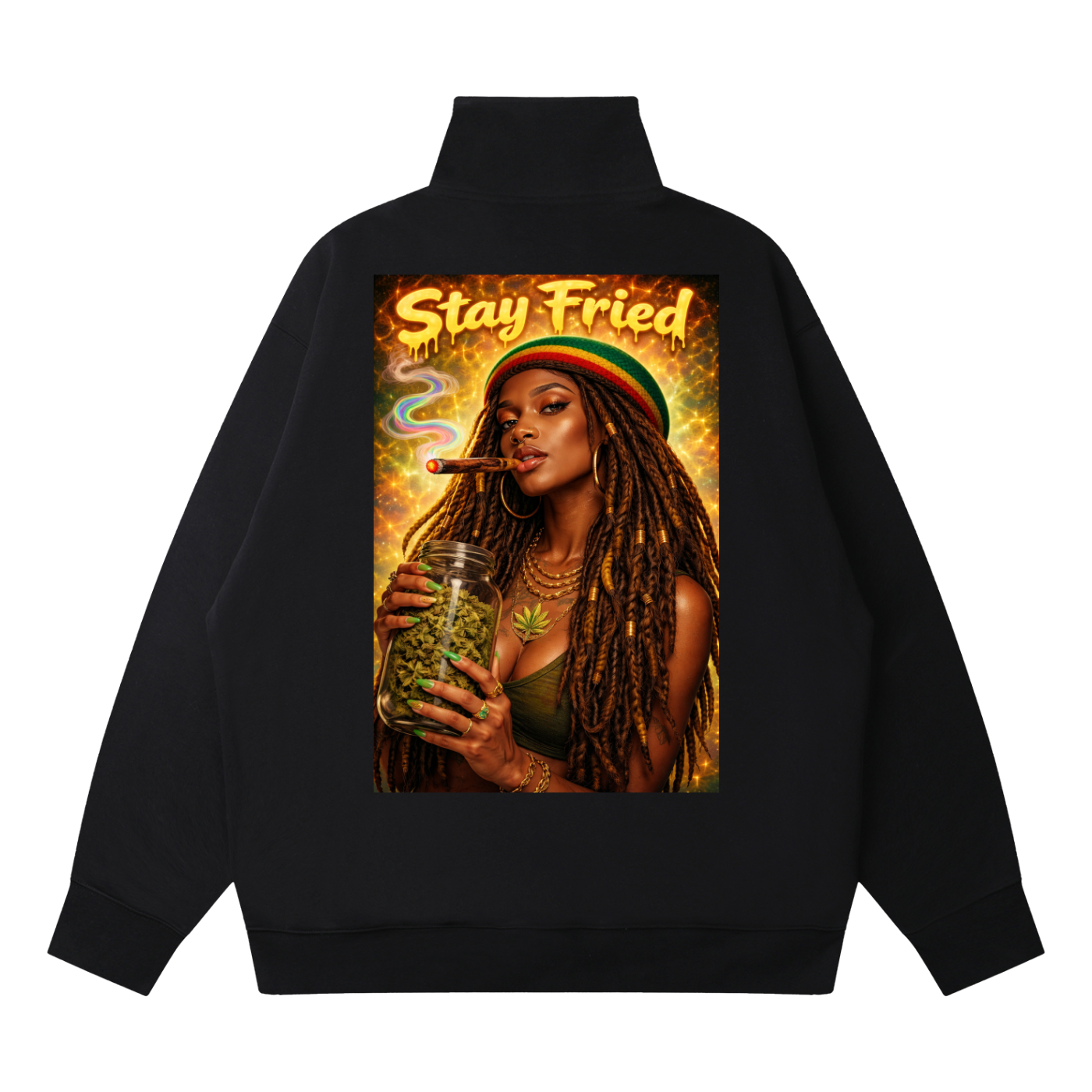 Quarter-Zip Drop Shoulder Sweatshirt